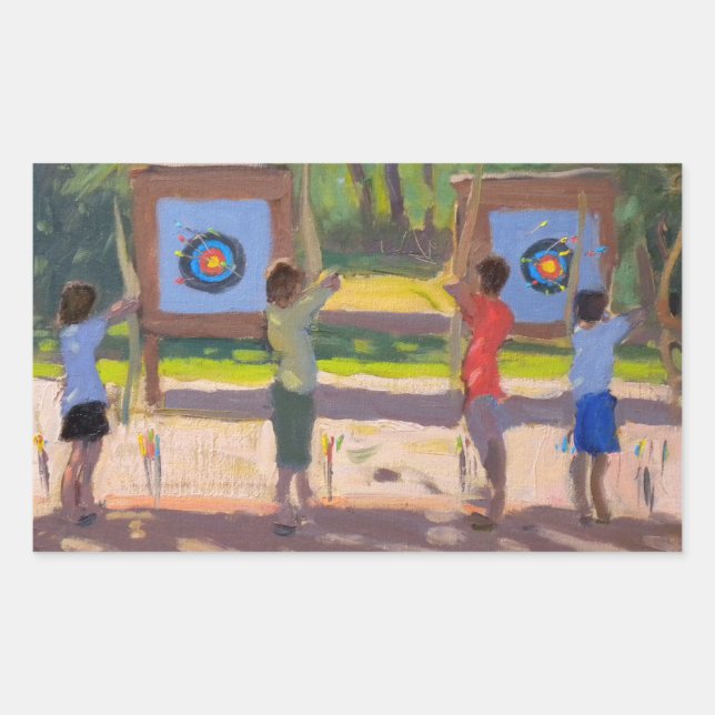 Junge Bogenschützen 2012 Rechteckiger Aufkleber (Vorderseite)