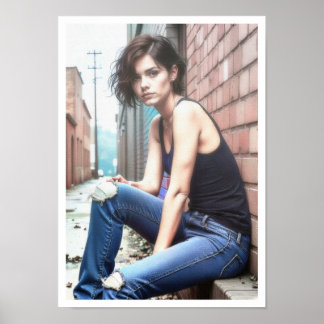 Junge Brünette Poster