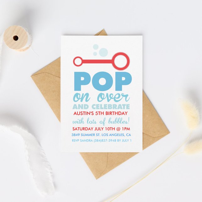 (Junge) Bubble Party Thema Geburtstag Einladung (Von Creator hochgeladen)