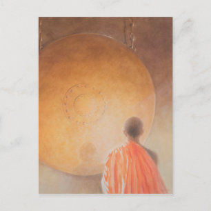 Junge buddhistische Mönche und Gong Bhutan 2010 Postkarte