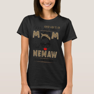 Junge Bun Gott hat mir zwei Titel Mama und Memaw M T-Shirt