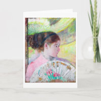 Junge Dame mit japanischem Fan, Mary Cassatt