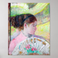 Junge Dame mit japanischem Fan, Mary Cassatt