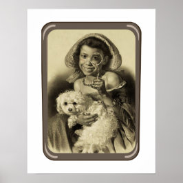 Junge Dame mit Puppy Print, Poster Paper (Matte)