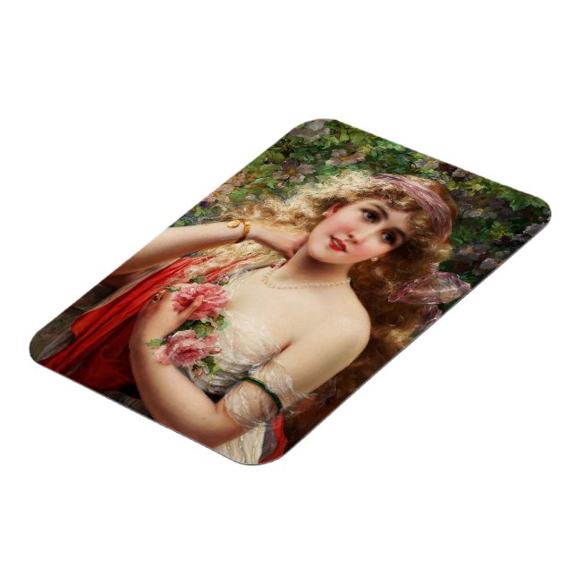 Junge Dame mit Rosen Magnet (Linke Seite)