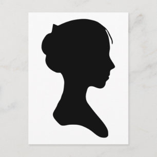 Junge Dame Silhouette Postkarte