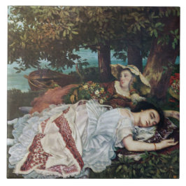 Junge Damen am Seine-Ufer (Sommer) Fliese