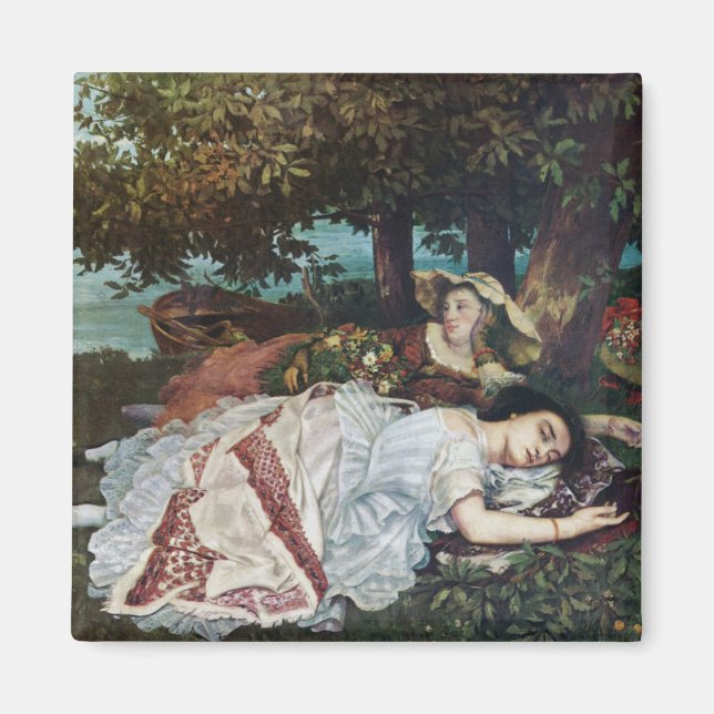 Junge Damen am Seine-Ufer (Sommer) Magnet (Vorne)