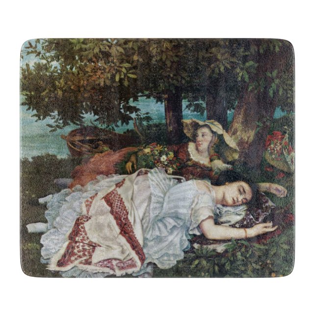 Junge Damen am Seine-Ufer (Sommer) Schneidebrett (Vorderseite)