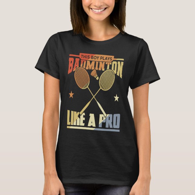 Junge, der Badminton spielt T-Shirt (Vorderseite)