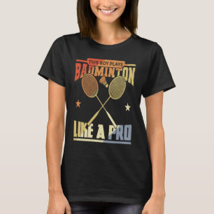 Junge, der Badminton spielt T-Shirt