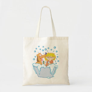 Junge, der eine HundeTaschen-Tasche wäscht Tragetasche