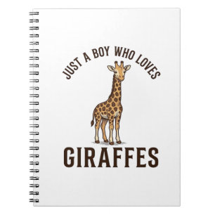 Junge, der Giraffen liebt Vintage-Stich-Shirt_1 Notizblock