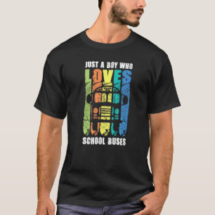 Junge, der Liebe Schulbusfahrer öffentlichen Verke T-Shirt