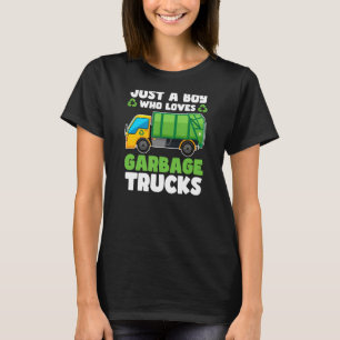 Junge, der Lieben Müll LKW Recycle Kids Garbag T-Shirt