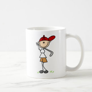 Junge, der seine Golf-Verein-Tasse schwingt Kaffeetasse