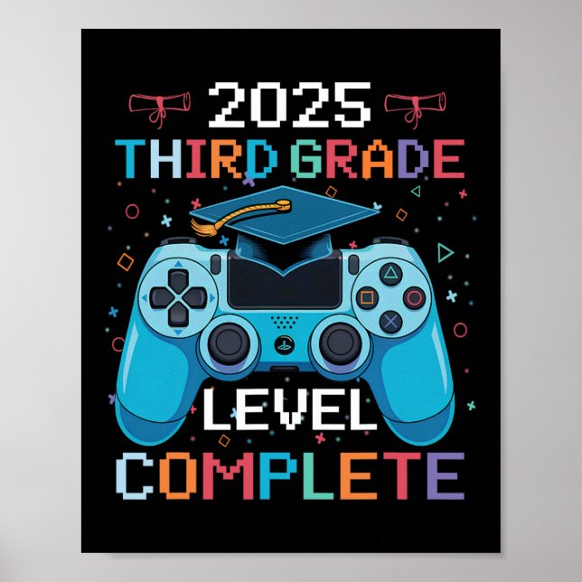 Junge, der Videospiele spielt, hat die 3. Klasse a Poster (Vorne)