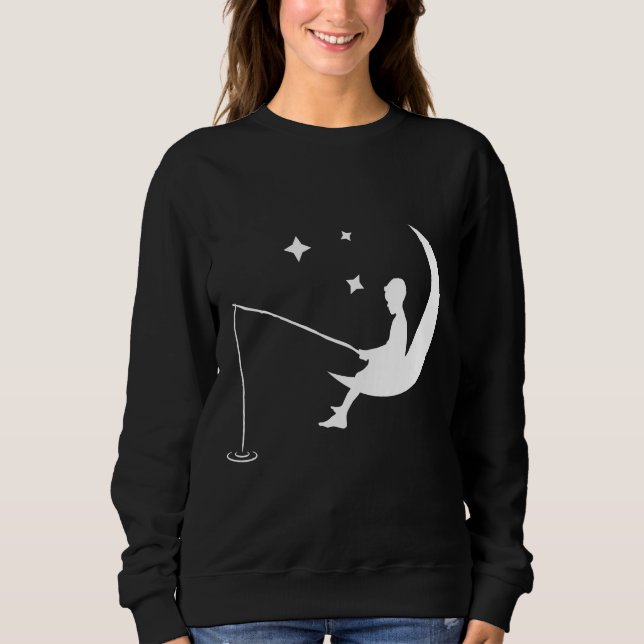 Junge, der vom Mond fliegt, weiß Sweatshirt (Vorderseite)