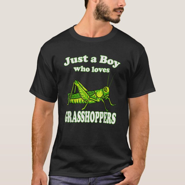 Junge, die Lieben Grasshoppers Tier Lover Grasshop T-Shirt (Vorderseite)