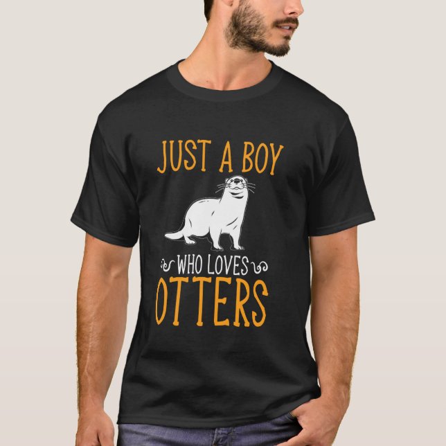 Junge, die Lieben Otters Funny Otter T-Shirt (Vorderseite)