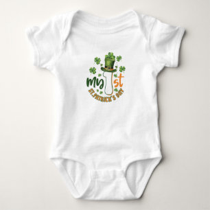 Junge Dinosaurier 1. St. Patrick's Day Baby Strampler