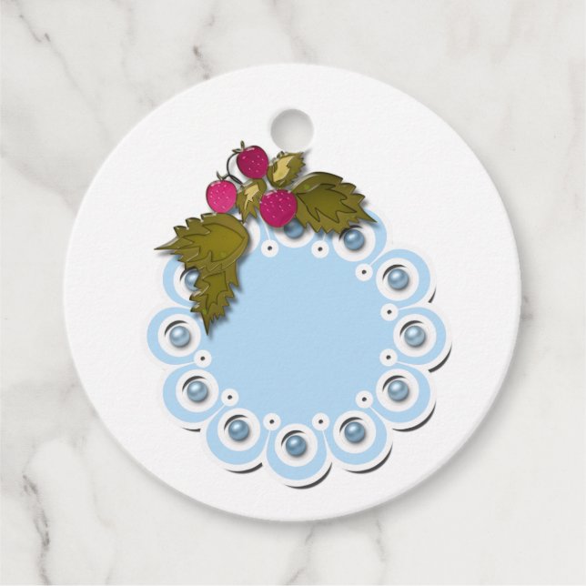 Junge Dusche blaue Perlen Erdbeere niedlich Geschenkanhänger (Vorderseite)