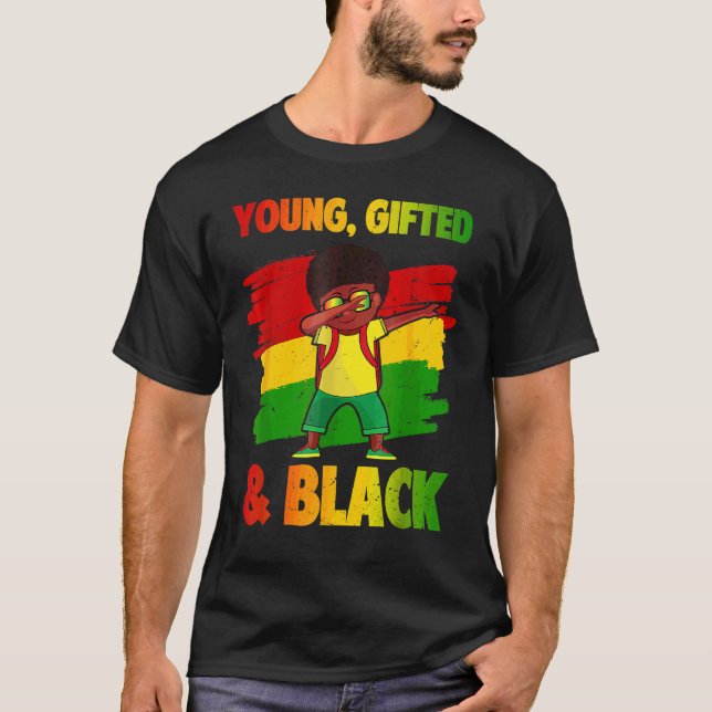 Junge Ed & Black History Monat Kinder Niedliches D T-Shirt (Vorderseite)