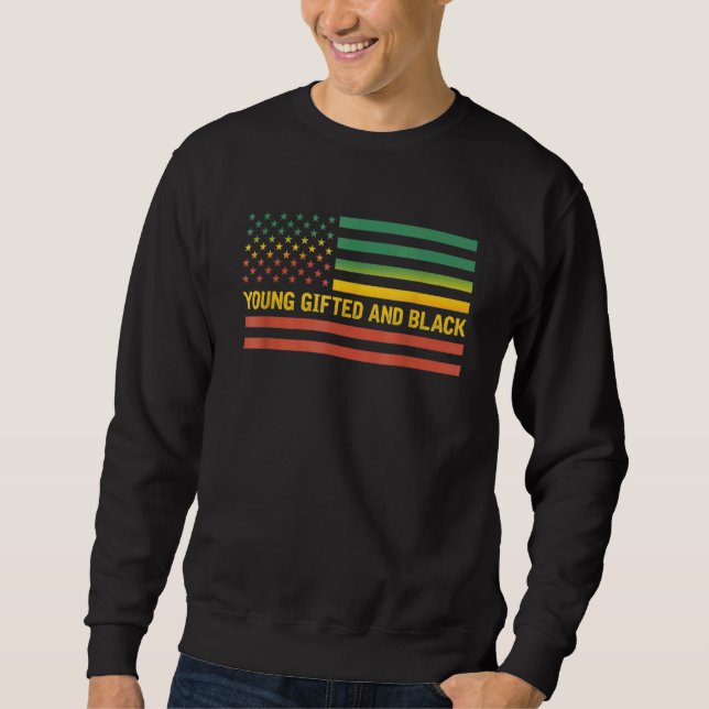 Junge Ed und schwarze Geschichte - US Flag Afrika  Sweatshirt (Vorderseite)
