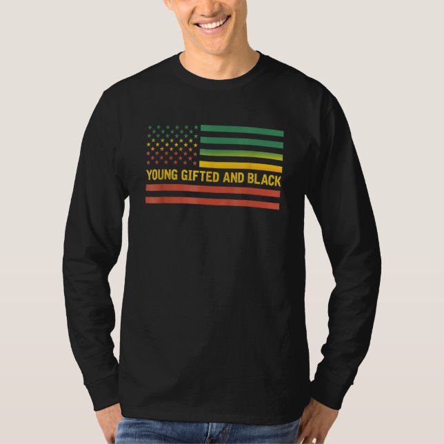 Junge Ed und schwarze Geschichte - US Flag Afrika  T-Shirt (Vorderseite)