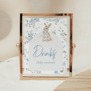 Junge, ein Häschen-Baby-Shower-Getränke Poster