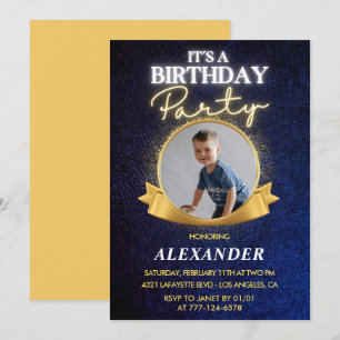 Junge Einladungen zum 6. Geburtstag Elegantes Chic