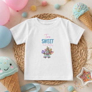 Junge Eiswagen Zwei Süße 2. Geburtstagsfeier Baby T-shirt
