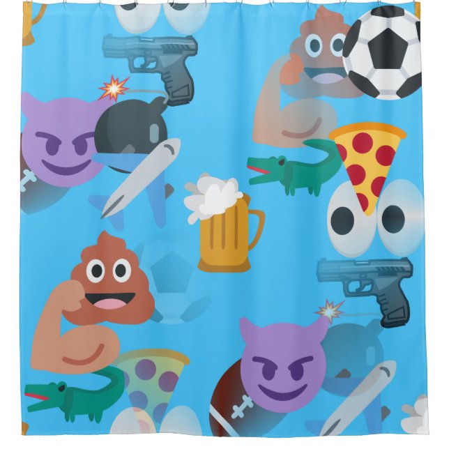 Junge Emoji Duschvorhang Bad (Vorderseite)