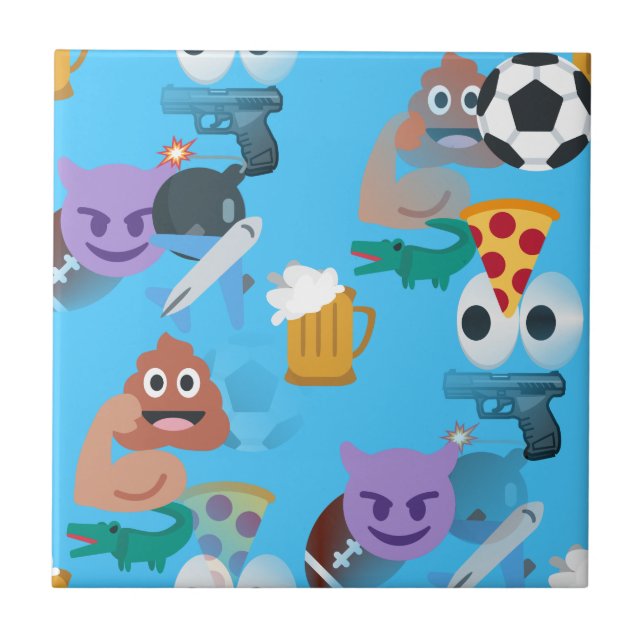Junge Emoji Fliese (Vorderseite)