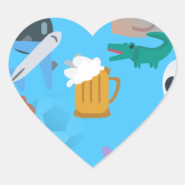 Junge Emoji Herz-Aufkleber (Vorderseite)