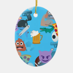 Junge Emoji Keramik Ornament