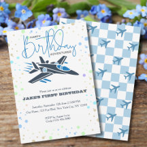 Junge erste Geburtstag Jet Fighter Flugzeug Blue W