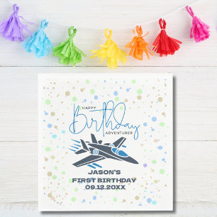 Junge erste Geburtstag Jet Fighter Flugzeug Blue W Serviette