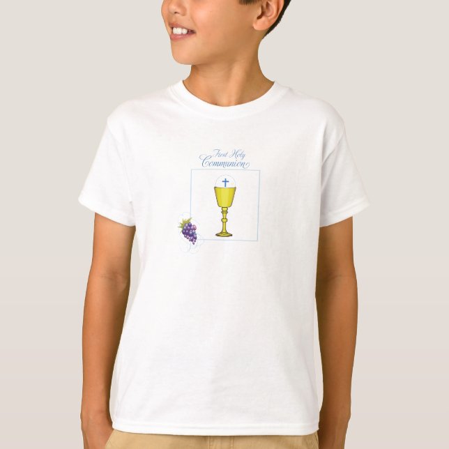 Junge Erste Kommune, Chalice mit Gastgeber und Tra T-Shirt (Vorderseite)