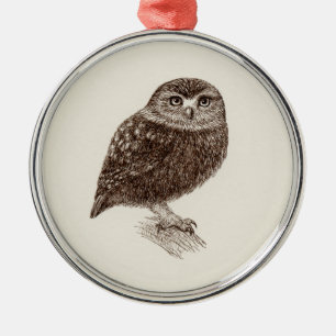 Junge Eulen-Prämien-Verzierung Silbernes Ornament