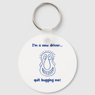 Junge Fahrer-Wanze weg Schlüsselanhänger