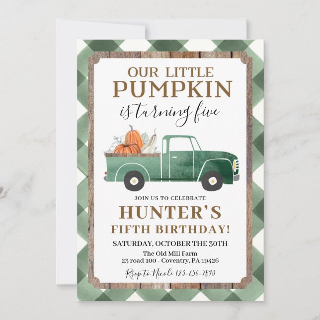 Junge Fall Geburtstag Einladung jeden Alters (Vorderseite)