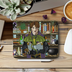 Junge Fantasy-Bibliotheksbücher des Zauberers Drac Mousepad