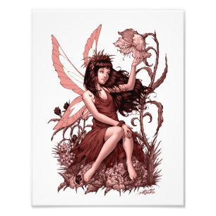 Junge Fee mit Blumen durch Al Rio Fotodruck