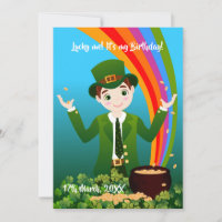 Junge feiert Geburtstag am St. Patrick's Day