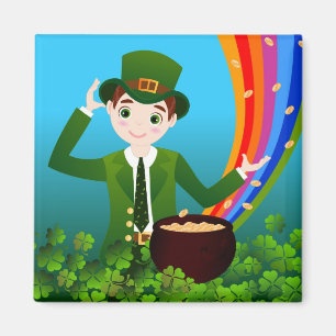 Junge feiert Saint Patrick Day Magnet
