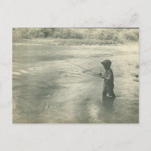 Junge fischt am Green River, Kentucky Postkarte