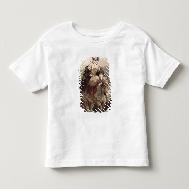 Junge Frau am Pferd Kleinkind T-shirt (Vorderseite)