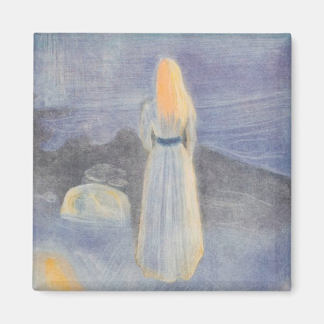 junge Frau am Strand (1896) von Edvard Munch Magnet (Vorne)