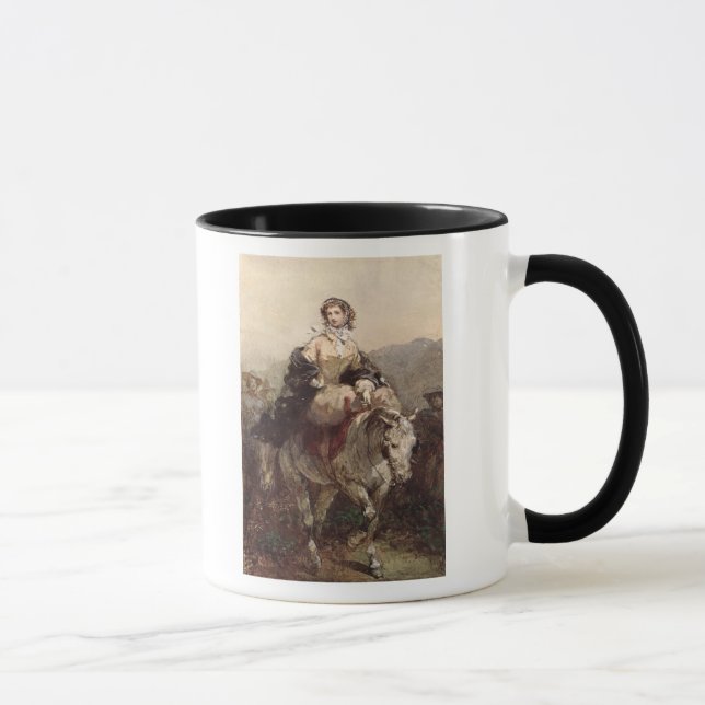 Junge Frau auf einem Pferd Tasse (Rechts)